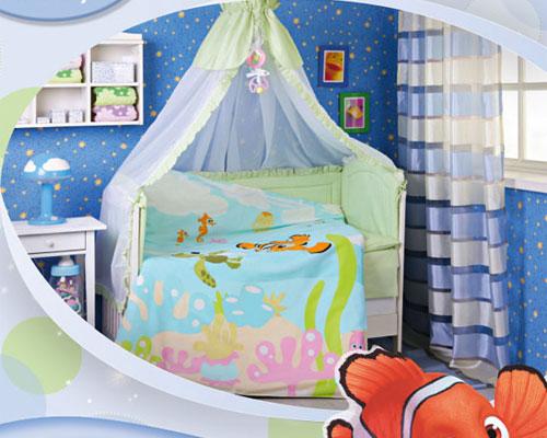 Детское постельное белье в кроватку "Немо" Дисней (Disney, ясли)